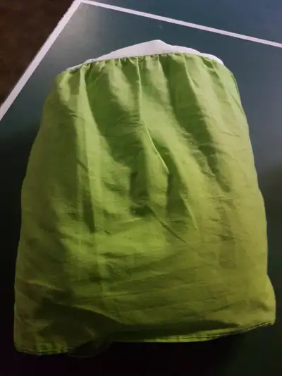 Double lime green bed skirt