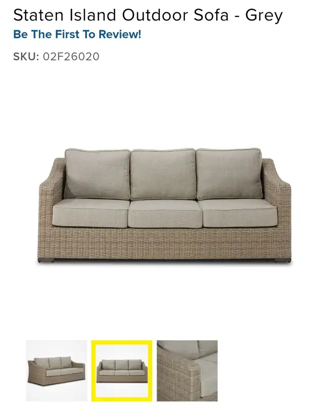 3 seater patio seater with matching coffee table and mat in Couches & Futons in Hamilton - Image 3