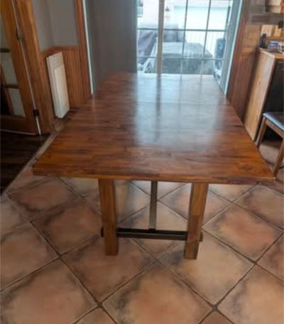 Table a manger en bois massif avec extension intégré, View more