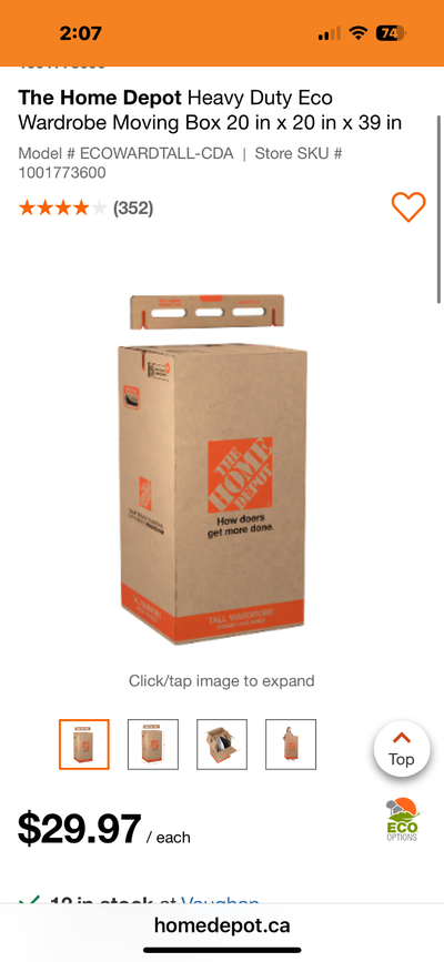 6 brand new closet moving boxes Asking $20 each