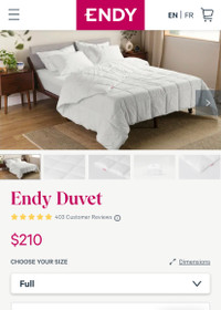 ENDY DUVET NEVER USED 