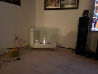 Contemporary Indoor/outdoor ethanol fireplace