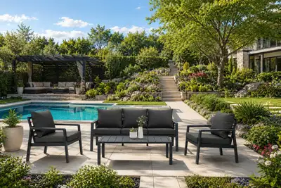  Heavy Duty Steel , Outdoor Sofa ,Outdoor Patio Conversation , View more