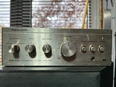 Vintage Silver Face Realistic SA-102 Integrated Stereo Amplifier, View more