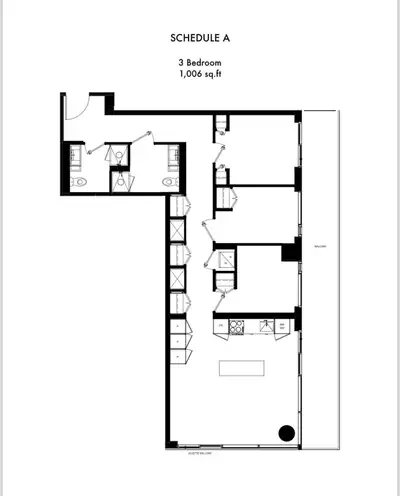 3 bedroom, 2 washroom Yorkville Condo for lease