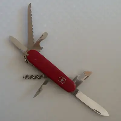 Victorinox Swiss Army utility knife - "Camping" model. Made in Switzerland, stainless steel. This is...