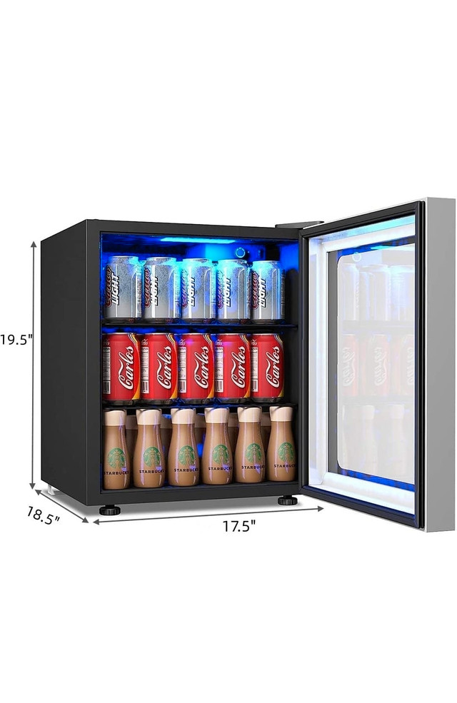 Beverage Refrigerator Cooler, 60-Can Mini Fridge 1.6 Cu.Ft Bever in Refrigerators in Mississauga / Peel Region