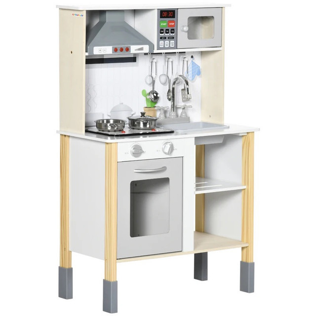 Wooden Play Kitchen with Realistic Lights Sounds in Toys & Games in Markham / York Region - Image 2