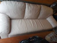 White leather sofa for sale for $280 call 780 996 6738