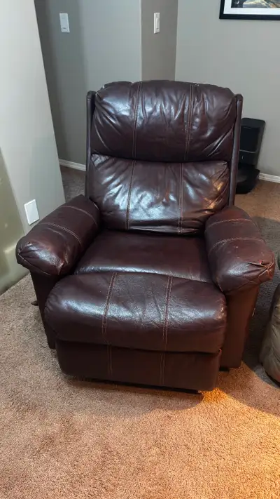 Faux leather recliner, View more