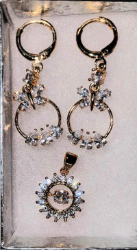 Brand New 9k GF Earrings with Swarovski Crystals