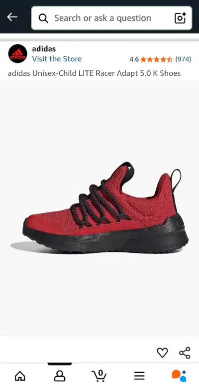 6 Pairs Brand New Adidas Unisex-Child LITE Racer Adapt 5.0 K, View more