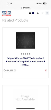 Fulgor Milano 24” electric cooktop 