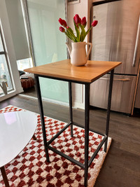 Portico Ash Bar Table with steel base - Design Republic