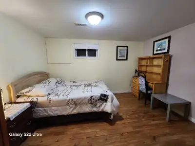 Private Furnished Walk Out Bright Basement Room Rental Close to 401 exit and 4 minutes walk to Cones...