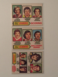 1977-78 OPC (O-Pee-Chee) "LL" hockey cards, qty. 3, VG/VG+