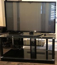 50” LG TV w/glass stand