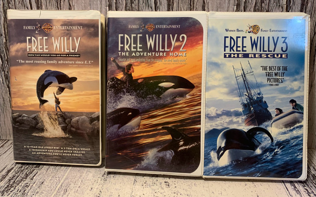 VHS Cassette / Free Willy 1,2 & 3 in CDs, DVDs & Blu-ray in City of Toronto