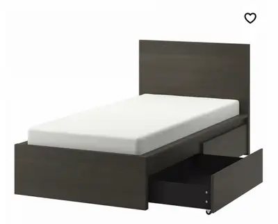 Ikea Twin Bed with Storage Drawers, View more