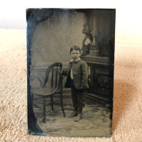 Ancienne photo Ferrotype (Tintype) Petit garçon #  19