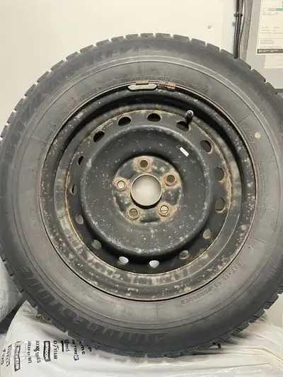 Set of 4 Winter Tires plus Steel Rims. Bridgestone Blizzak 225/60 R16 Bolt Pattern 5 x 114.3 *Great...