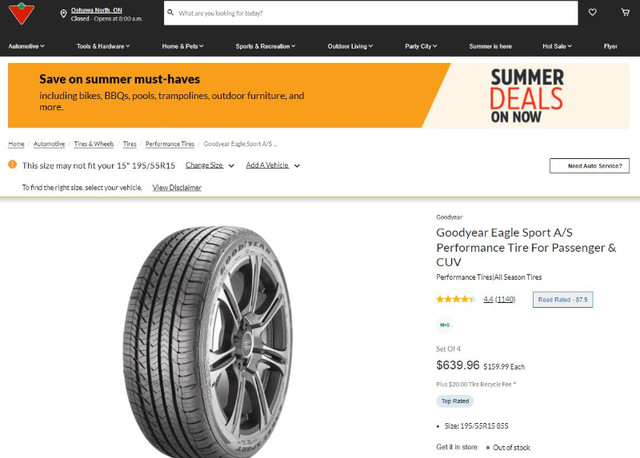 New Goodyear Eagle Sport 195/55R15 tires in Tires & Rims in City of Toronto - Image 2