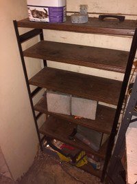 I deliver! Wood Shelf with Metal Frame (Solid)