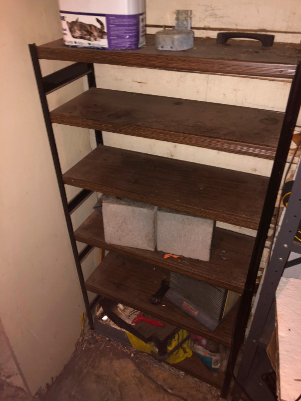 I deliver! Wood Shelf with Metal Frame (Solid) in Arts & Collectibles in St. Albert