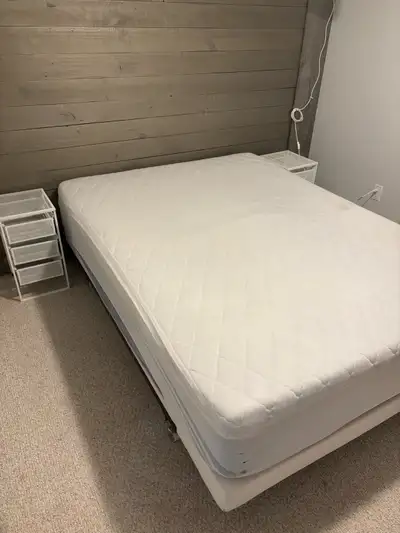 IKEA double bed frame + mattress and topper, View more