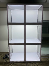 MODUCASE MAX 70 AND  MAX 70 PLUS LED WHITE SILVER DISPLAY CASES