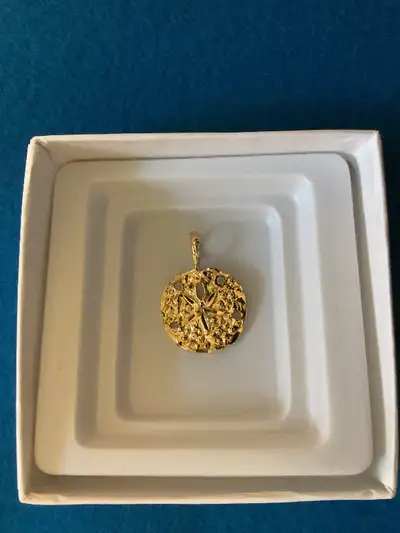 Gold Plated Sterling Silver Sand Dollar Pendant for Sale, View more