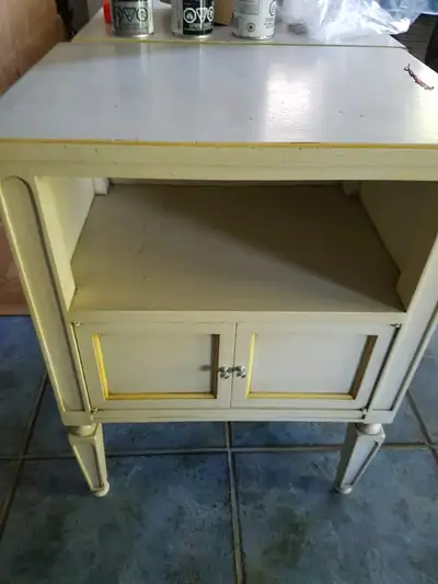 2 matching chic wood end tables side tables cream off white, View more