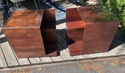 Wood and Glass Side Tables, View more