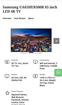 Samsung TV for sale 65"