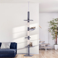 8.5ft Cat Climbing Tree 5-Tier Cat Activity Center Floor-to-Ceil