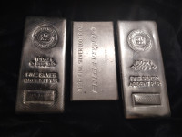 10oz-100 oz SILVER BARS, GOLD BARS, MAPLE LEAFS +++