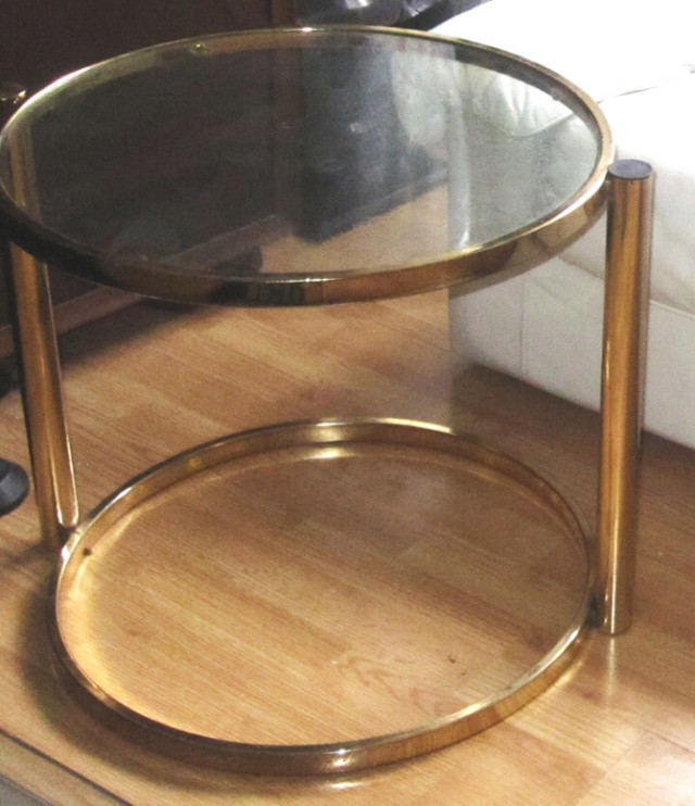 SUPER Table Chic basse ronde luxe salon doré or Vitré vitre dans Tables basses  à Laval/Rive Nord - Image 2