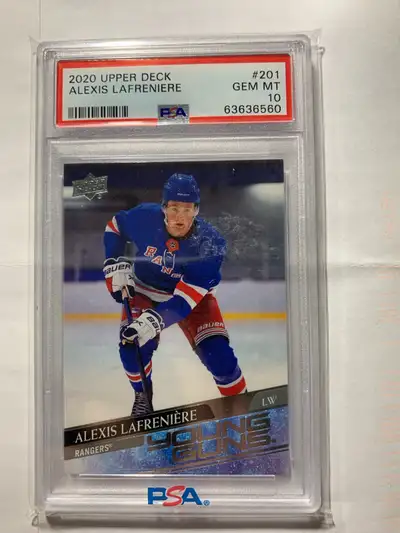 2020 Upper Deck Alexis Lafrenière Young Guns PSA 10, View more