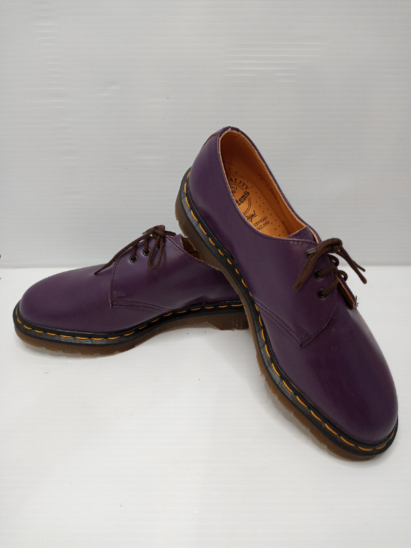Doc Martens  US size 7  Lug Soled Dark Purple Oxfords Worn Once in Women's - Shoes in Kitchener / Waterloo - Image 2