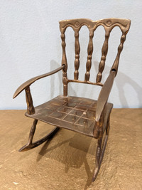Vintage brass miniature rocking chair