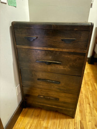 Refinished Antique Wooden Four-Drawer Dresser 