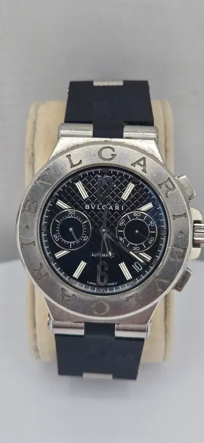 Bulgari Diagono DG40SCH Steel Black 40mm (#27250), View more