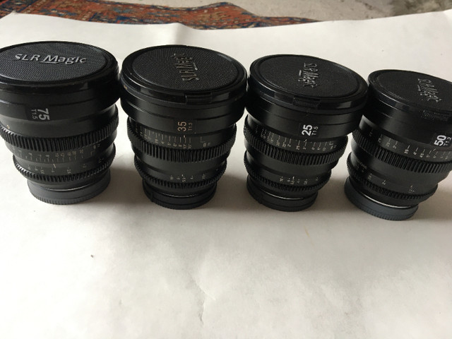 SLR Magic Cine lens set, e mount in Cameras & Camcorders in Dartmouth