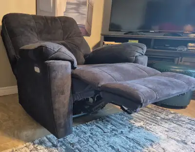 Gybson 38" Fabric Power Reclining Chair - Graphite Grey, View more