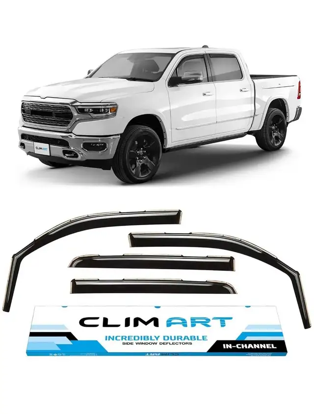 2019-25 DODGE RAM IN-CHANNEL DURABLE RAIN GUARDS QUAD CAB