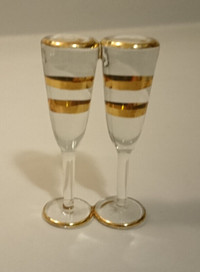Vintage Crystal Glass Sparkling Wine Champagne Flutes Figurine