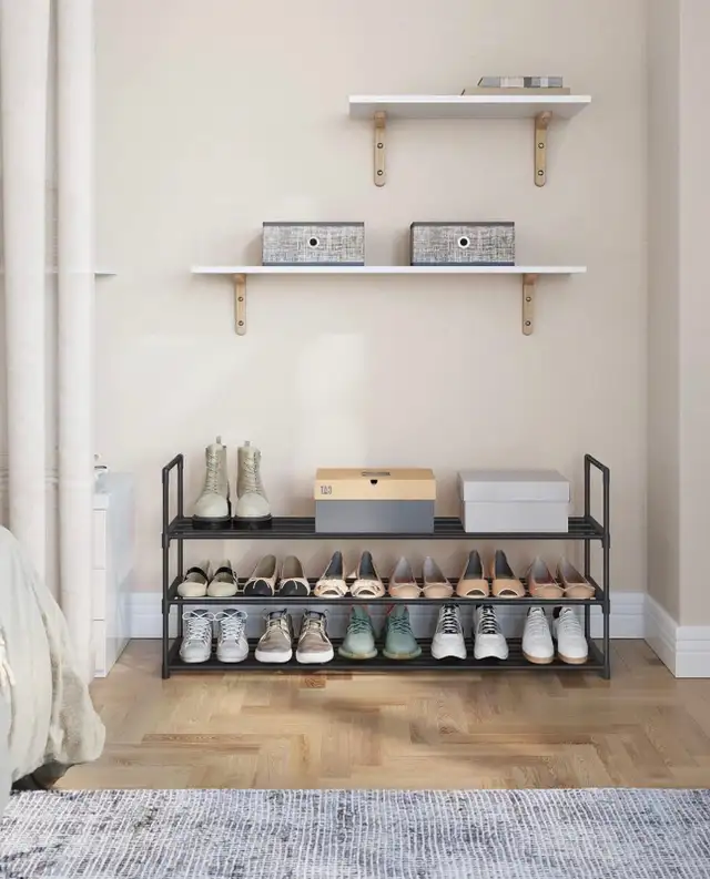 SONGMICS 3-Tier Expandable Metal Shoe Rack in Storage & Organization in Oshawa / Durham Region - Image 3