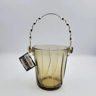 Vintage Queen Anne Glass Ice Bucket Smoked Mayell & Co Wednesbur, View more