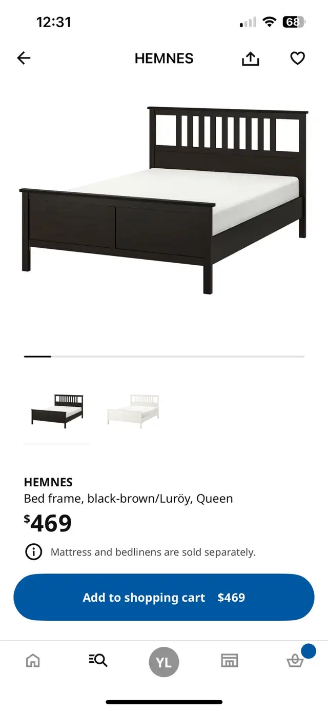 IKEA Queen Bed Frame in Beds & Mattresses in Kitchener / Waterloo - Image 2