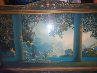 BEAUTIFUL ORIGINAL 1920s FRAMED  " DAY BREAK " LITHOGRAPH, View more